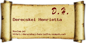Derecskei Henrietta névjegykártya